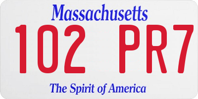 MA license plate 102PR7