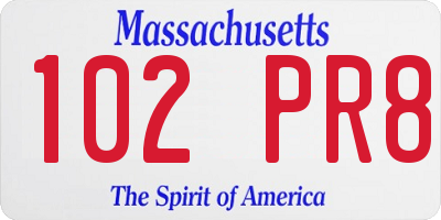 MA license plate 102PR8