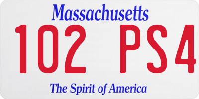 MA license plate 102PS4