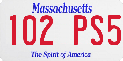 MA license plate 102PS5