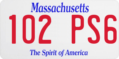 MA license plate 102PS6