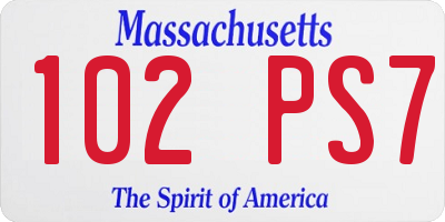 MA license plate 102PS7