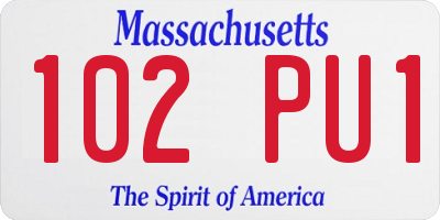 MA license plate 102PU1