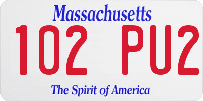 MA license plate 102PU2