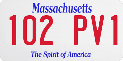 MA license plate 102PV1