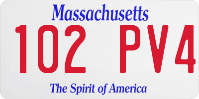 MA license plate 102PV4