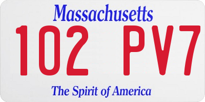 MA license plate 102PV7