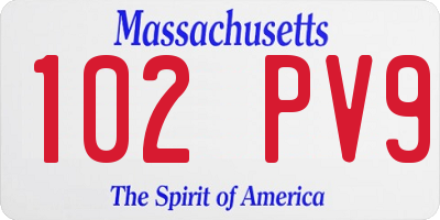 MA license plate 102PV9