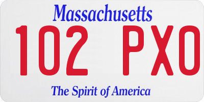 MA license plate 102PX0