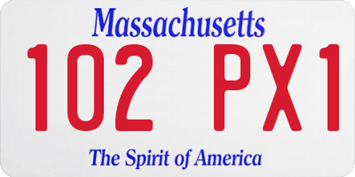 MA license plate 102PX1