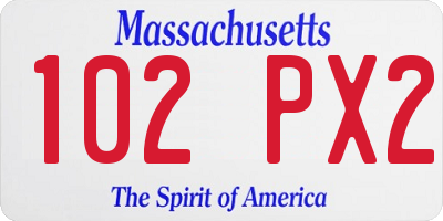 MA license plate 102PX2