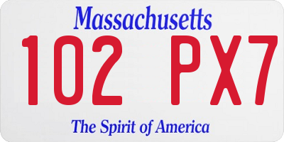 MA license plate 102PX7