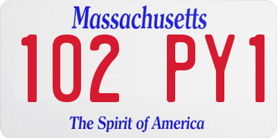 MA license plate 102PY1