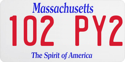MA license plate 102PY2