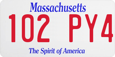 MA license plate 102PY4