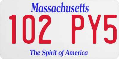 MA license plate 102PY5