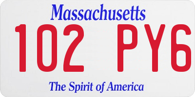 MA license plate 102PY6