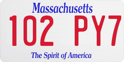 MA license plate 102PY7