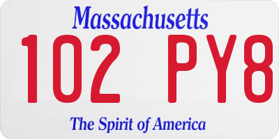 MA license plate 102PY8