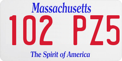MA license plate 102PZ5