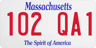 MA license plate 102QA1