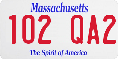 MA license plate 102QA2