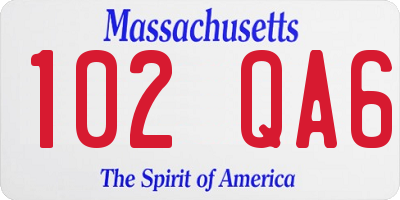 MA license plate 102QA6
