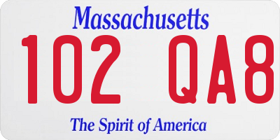 MA license plate 102QA8