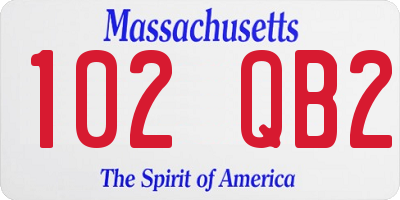 MA license plate 102QB2