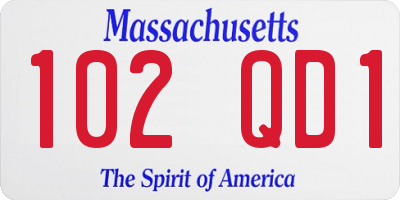 MA license plate 102QD1