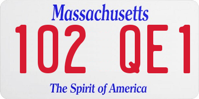 MA license plate 102QE1