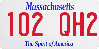 MA license plate 102QH2