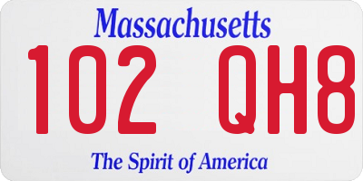 MA license plate 102QH8