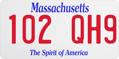 MA license plate 102QH9