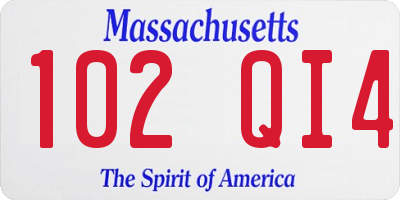 MA license plate 102QI4