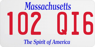 MA license plate 102QI6