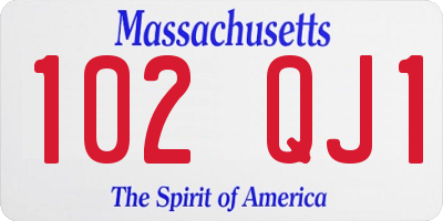 MA license plate 102QJ1