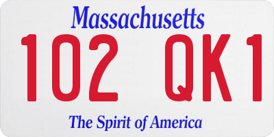 MA license plate 102QK1
