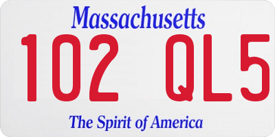 MA license plate 102QL5