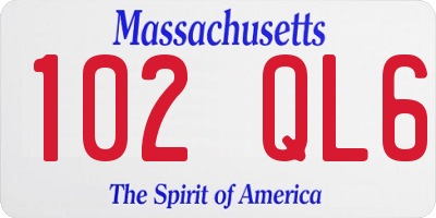 MA license plate 102QL6