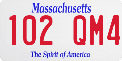 MA license plate 102QM4