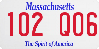 MA license plate 102QO6