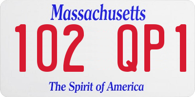 MA license plate 102QP1
