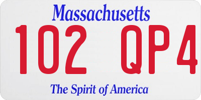 MA license plate 102QP4