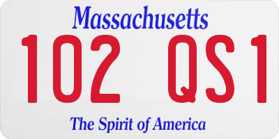 MA license plate 102QS1