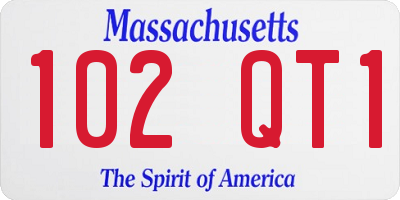 MA license plate 102QT1