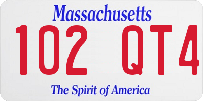 MA license plate 102QT4