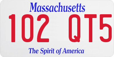 MA license plate 102QT5