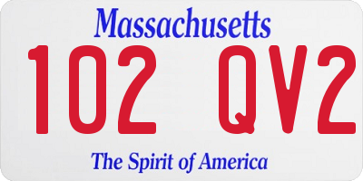 MA license plate 102QV2