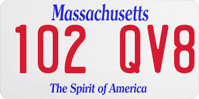 MA license plate 102QV8